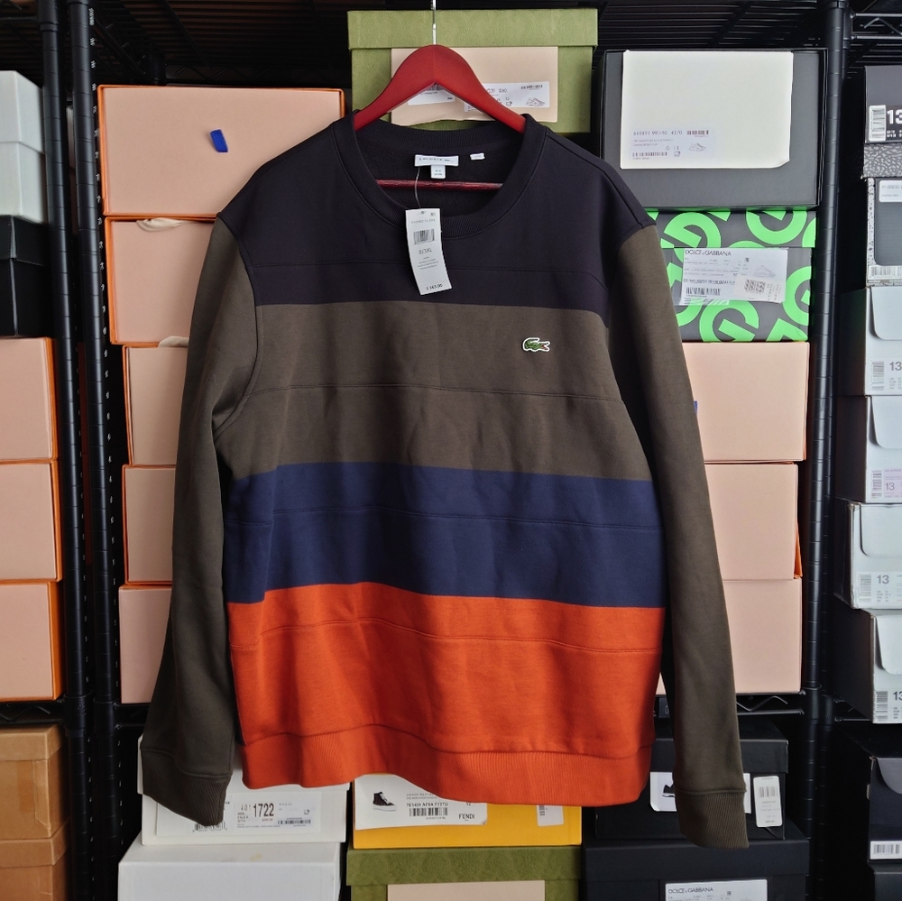 Lacoste Crew Neck Colorblock Sweatshirt ***Runs Small****